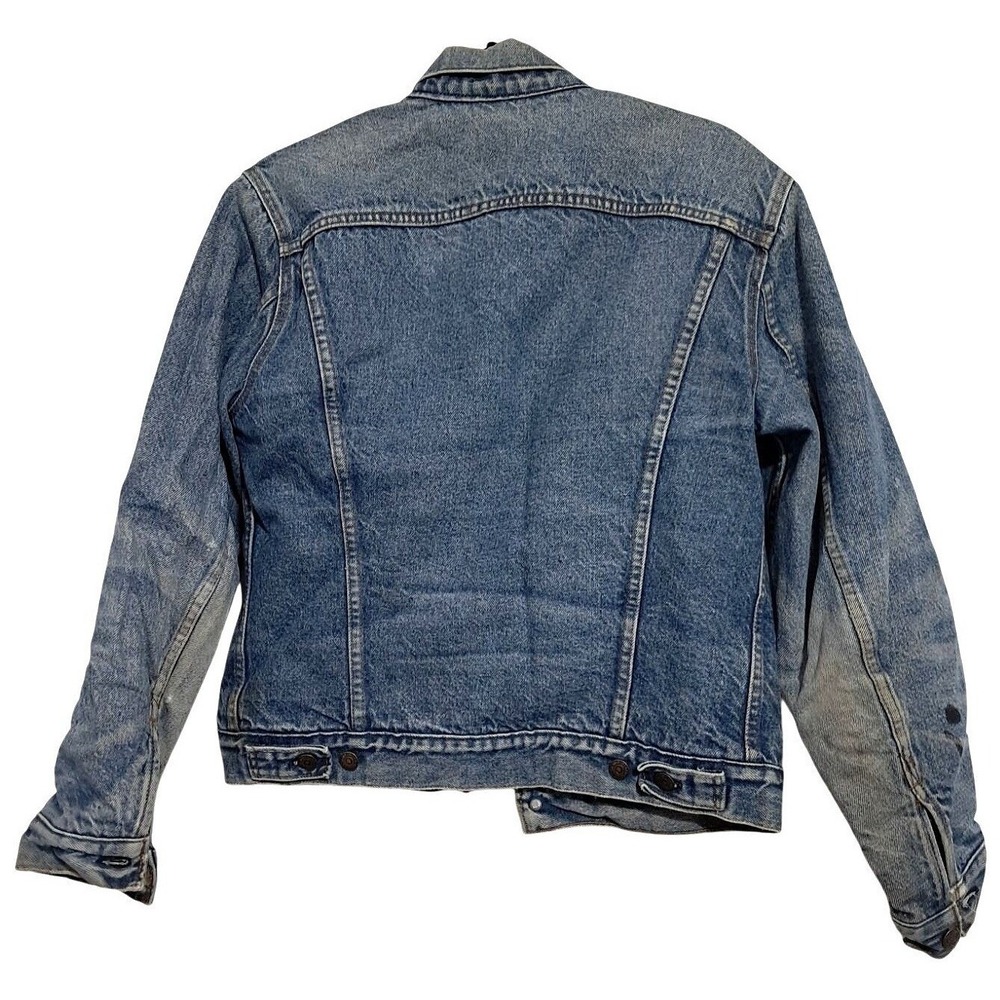 Levi Strauss & Co. Denim Trucker Jacket‎ Men Size 40 Blue Blanket Lined Thrashed - Picture 3 of 16